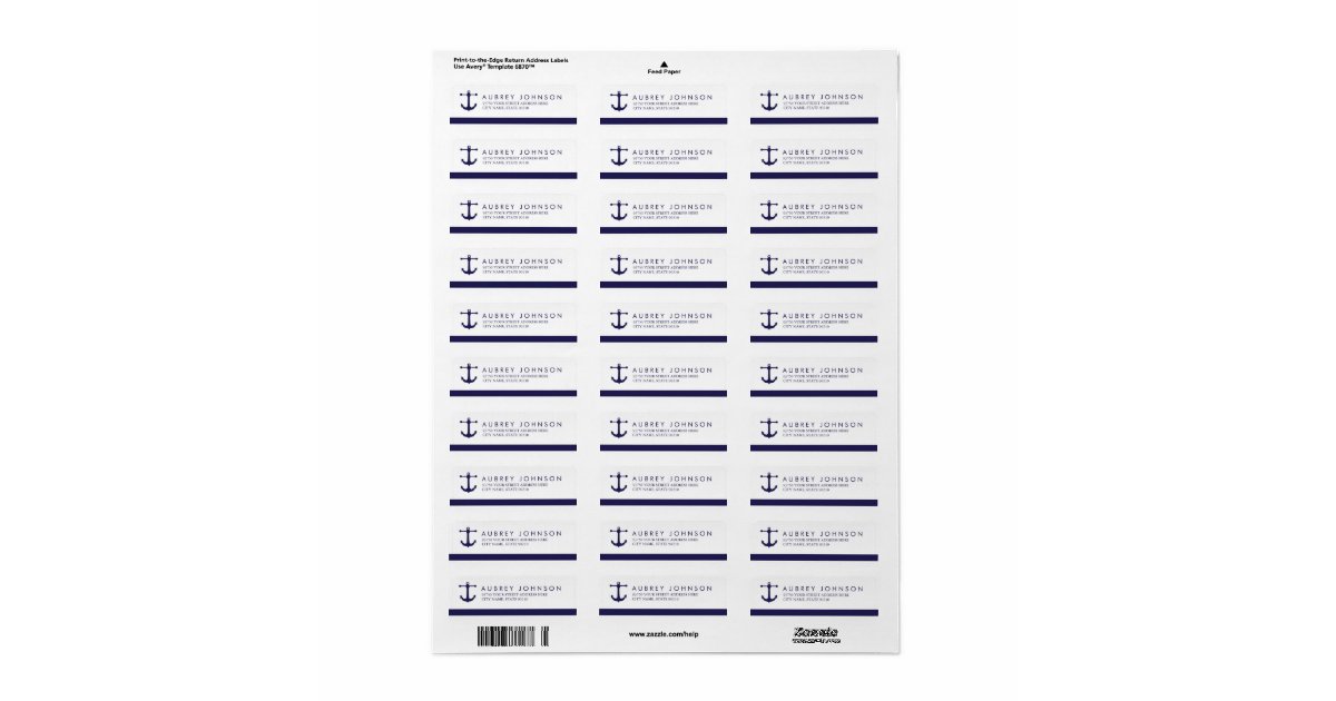 Nautical Navy Address Labels Zazzle