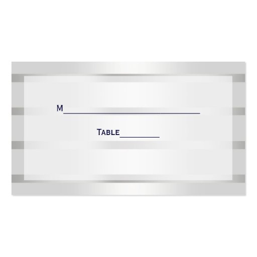 Nautical Navy Blu Anchor Silver Wht Escort Cards Business Card Template (back side)