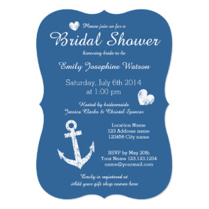 Nautical navy blue bridal shower invitations 5