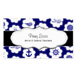Nautical Navy Blue Double Sided Business Cards