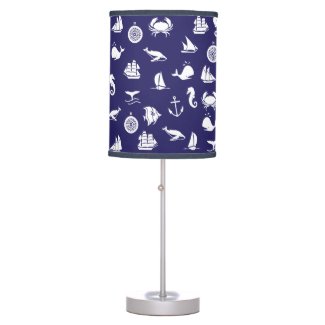 Nautical Navy Blue Home and Room Decor Lamp