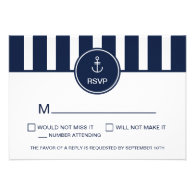 Nautical Navy RSVP Card