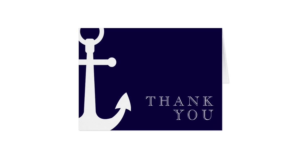 Nautical, Navy Stripes Thank You Cards Zazzle