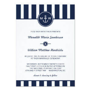 Nautical Navy Wedding Invitation 5