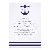 Nautical Navy Wedding Invitation invitations