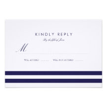 Nautical Navy Wedding RSVP Invites