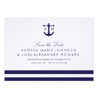 Nautical Navy Wedding Save the Date Announcements