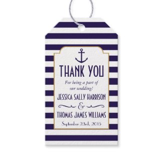 Nautical Navy & White Stripe Anchor Wedding Favor