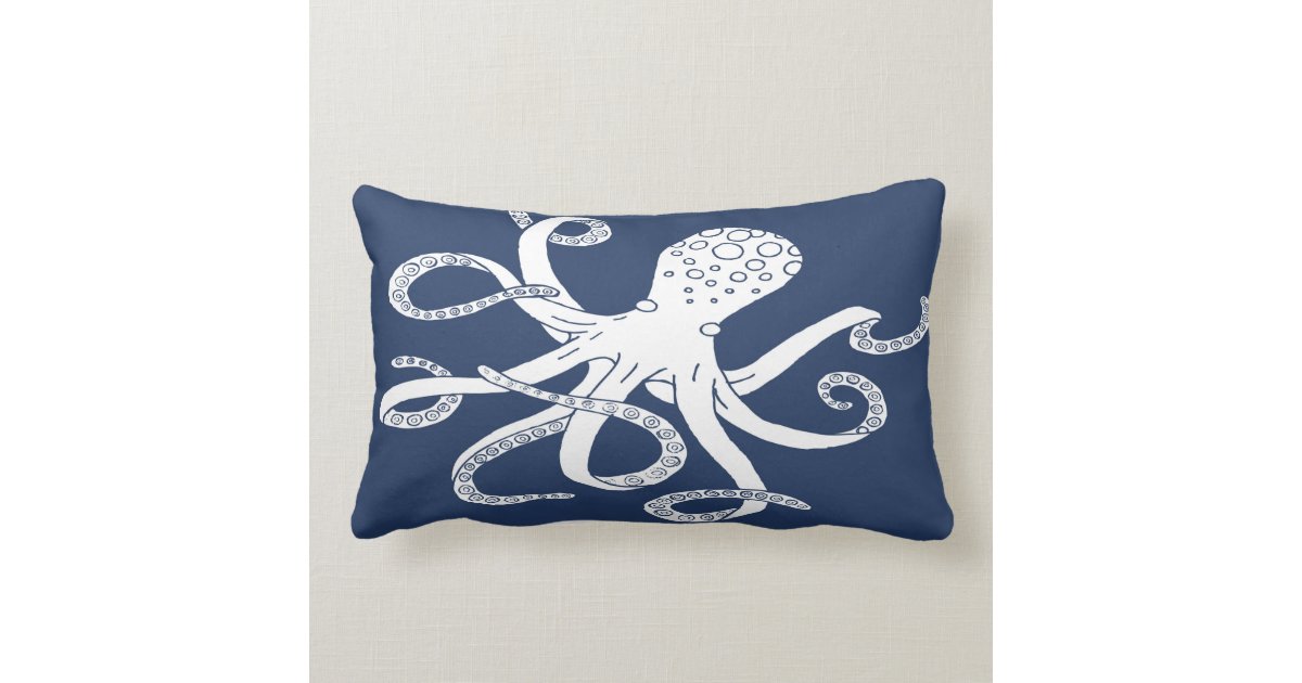 Nautical Octopus Lumbar Pillow Zazzle