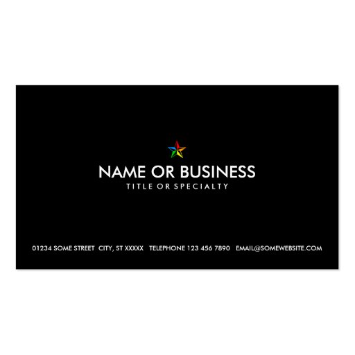 nautical rainbow star business card templates (back side)