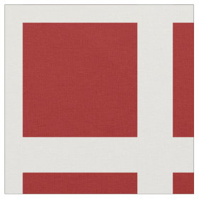 Nautical Red on White Windowpane Square Fabric