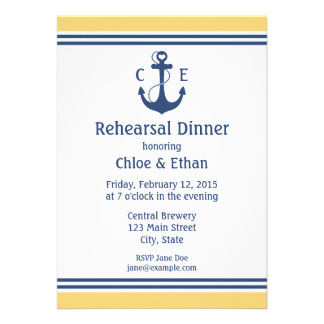 Nautical Rehearsal Dinner Announcements