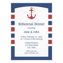 Nautical Rehearsal Dinner Custom Invitations