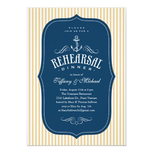 Nautical Rehearsal Dinner Invitations | Zazzle