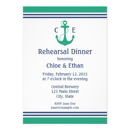 Nautical Rehearsal Dinner Invite