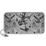 Nautical rockabilly girl and crossbones pattern. iPod speakers