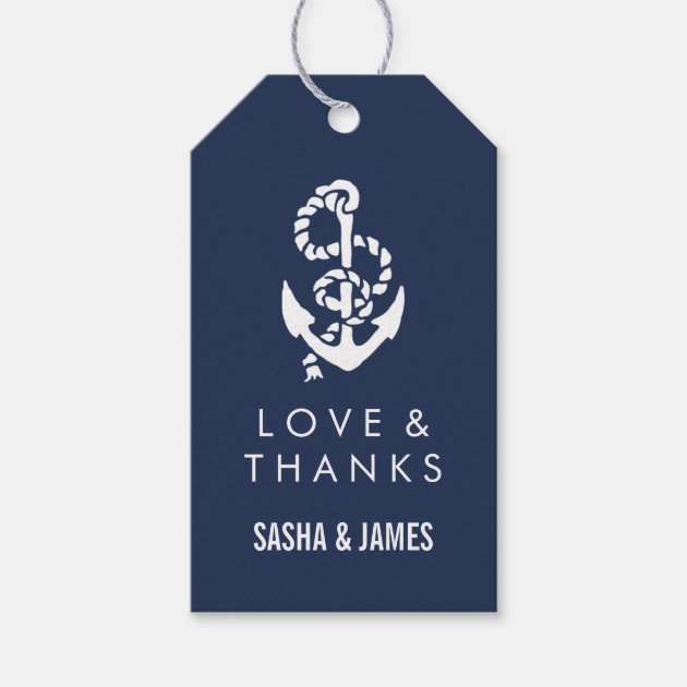 Nautical Rope & Anchor Thank You Favor Tags Pack Of Gift Tags