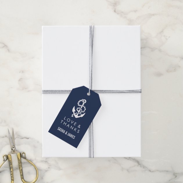 Nautical Rope & Anchor Thank You Favor Tags Pack Of Gift Tags-2