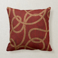 Nautical Rope Red and Natural Pillows