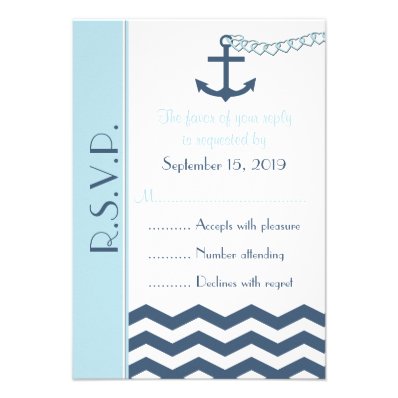 Nautical RSVP Wedding Invitation Card