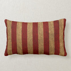 Nautical Rustic Red Stripe Throw Pillows