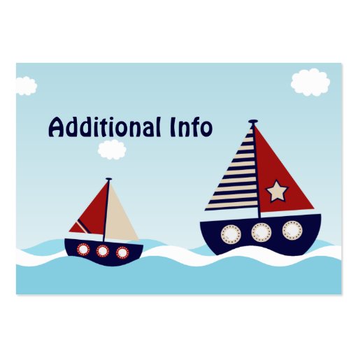 Nautical Sailboat Additional Info Insert Card Business Card Templates