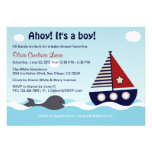 Nautical Sailboat Baby Boy Baby Shower Invitation