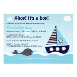 Nautical Sailboat Baby Boy Baby Shower Invitation