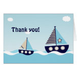 Nautical Sailboat Baby Boy Baby Shower Thank You Cards