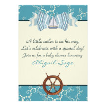 Nautical Sailboat Baby Shower Invites for Boys