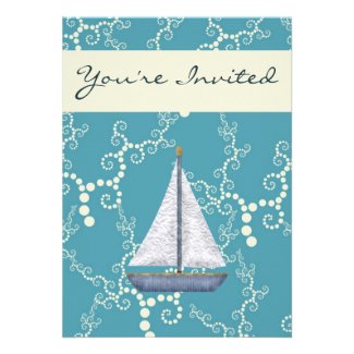 Nautical Sailboat Baby Shower Invites for Boys