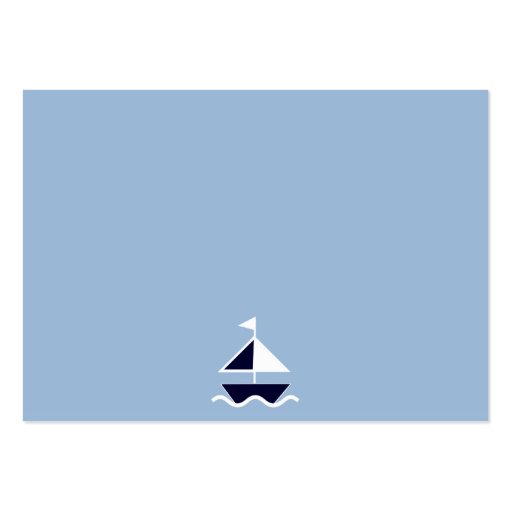Nautical Sailboats Navy  Favor/Tags Business Card Template (back side)