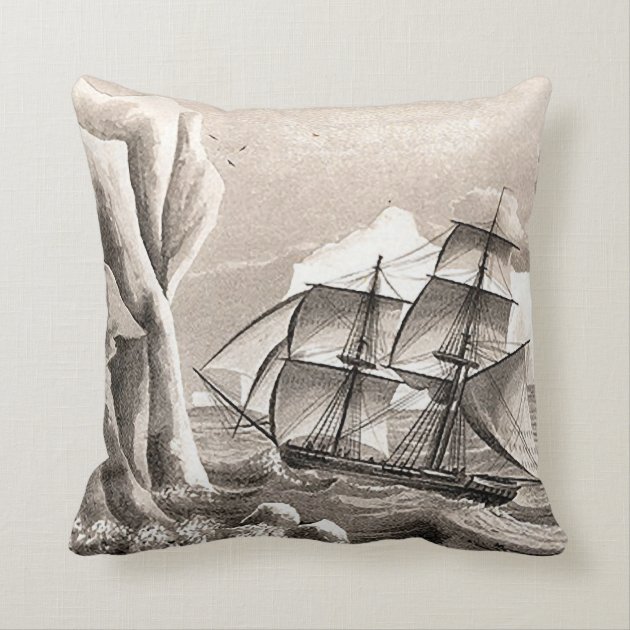 Nautical Sailing Ships Throw Pillow Decor/Designs