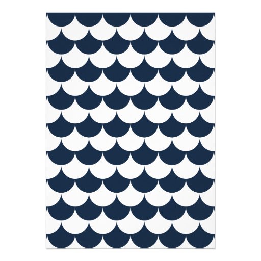 Nautical Scallop Pattern Bridal Shower Invitation