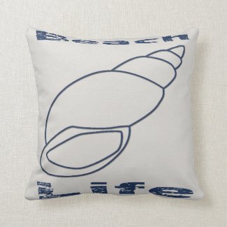 Nautical Sea Shell Beach Life Throw Pillow