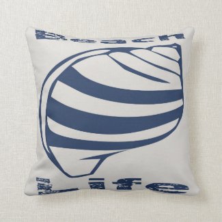 Nautical Sea Shell Beach Life Throw Pillow