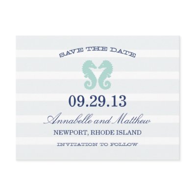 NAUTICAL SEAHORSE | SAVE THE DATE POST CARD