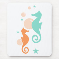 Nautical Seahorses mousepads by trennea Nautical Seahorses mousepads