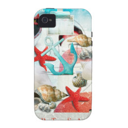 Nautical Seashells Anchor Starfish Beach Theme iPhone 4/4S Cover