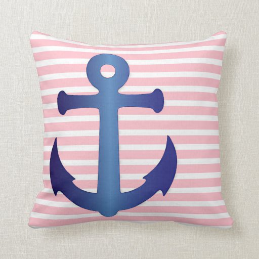 Nautical Ship Anchor Throw Pillows Zazzle