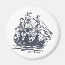 Nautical Ship Fridge Magnets