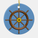 Nautical Ship's Wheel Christmas Ornaments