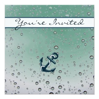 Nautical Sinking Anchor Custom 5.25x5.25 Square Paper Invitation Card