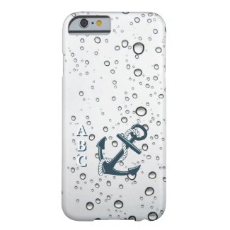 Nautical Sinking Anchor Monogrammed Barely There iPhone 6 Case