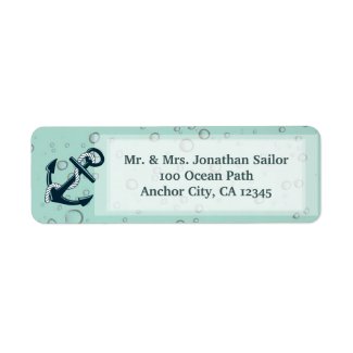 Nautical Sinking Anchor Personalized Return Address Label