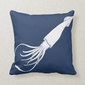 Nautical Squid Throw Pillow