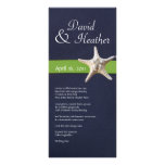 Nautical Starfish Navy and  Kelly Green Menu Custom Rack Card