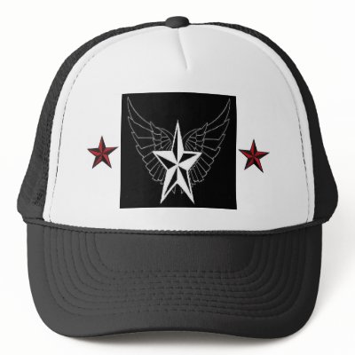 Nautical Stars with Angel Wings Baseball Hat by MistaSCARY