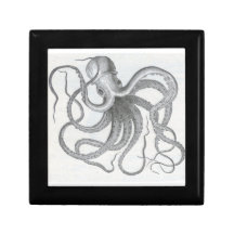 Nautical steampunk octopus jewelry keys gift box