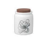 Nautical steampunk octopus Vintage book drawing Candy Jars